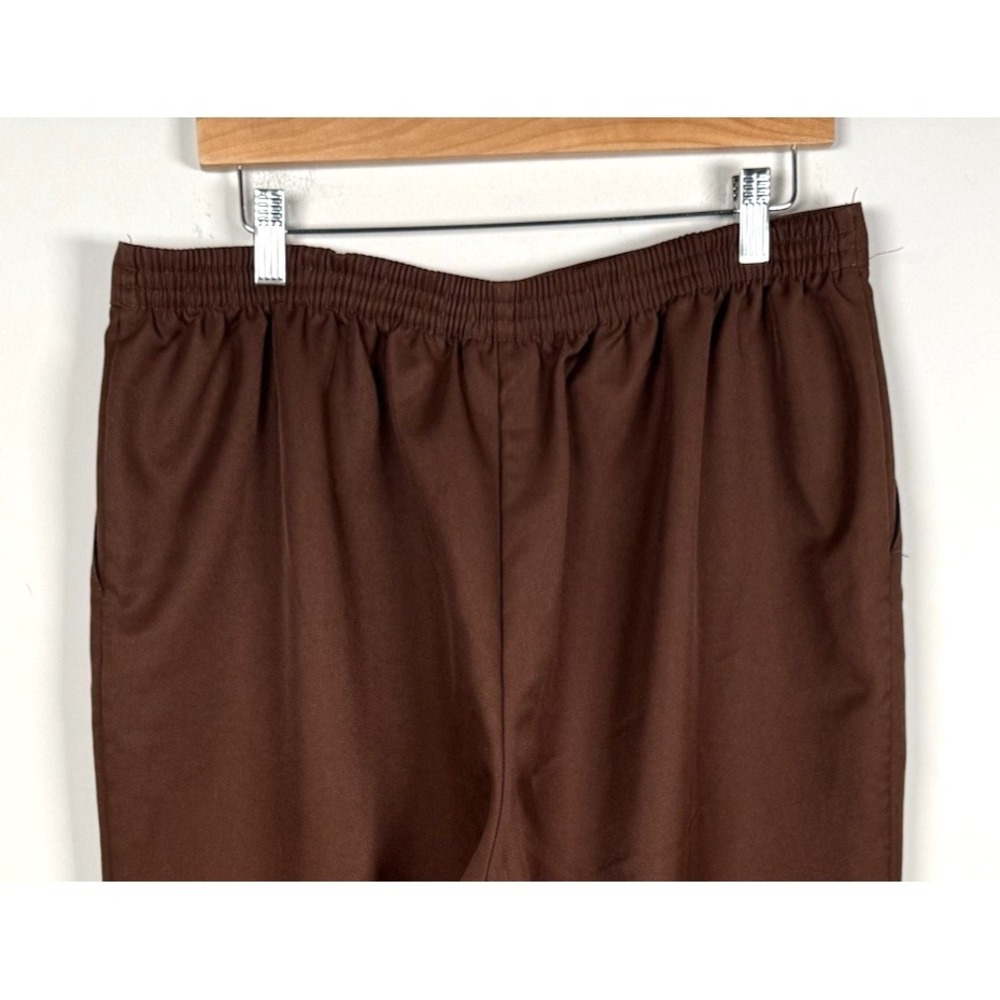 Alfred Dunner Pants 16P Petite Brown Elastic Waist Straight Leg Base Capsule - Picture 5 of 8
